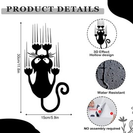 OQKAHIV Pack of 1 Cat Sticker, Funny Cat Car Sticker, Car Sticker, Cat Car Sticker, Cute Cat Decorations, Car Bumper Sticker, Scratch Theme, Wall Sticker