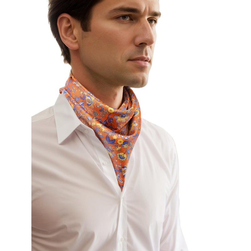Prettystern 100% Silk Women's Men's Paisley Silk Scarf Summer Silk