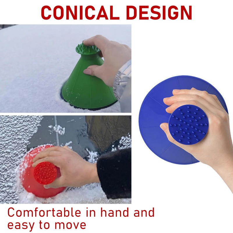 OAAO Two Piece Double Head Cone Ice Scraper, Car Ice