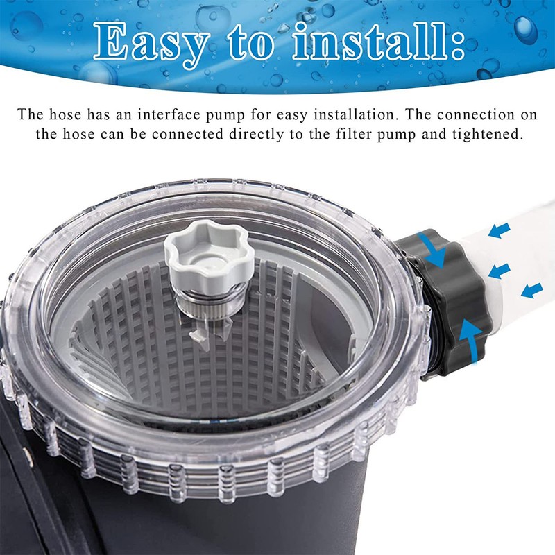 1.5in Diameter 59in Long Accessory Pool Pump Replacement Hose Filter