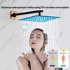 Black Gold Rainfall Shower Head, Wall Mounted 10 Inch Shower