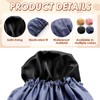 Janmercy 4 Pcs Shower Cap Satin Lined for Hair Protection