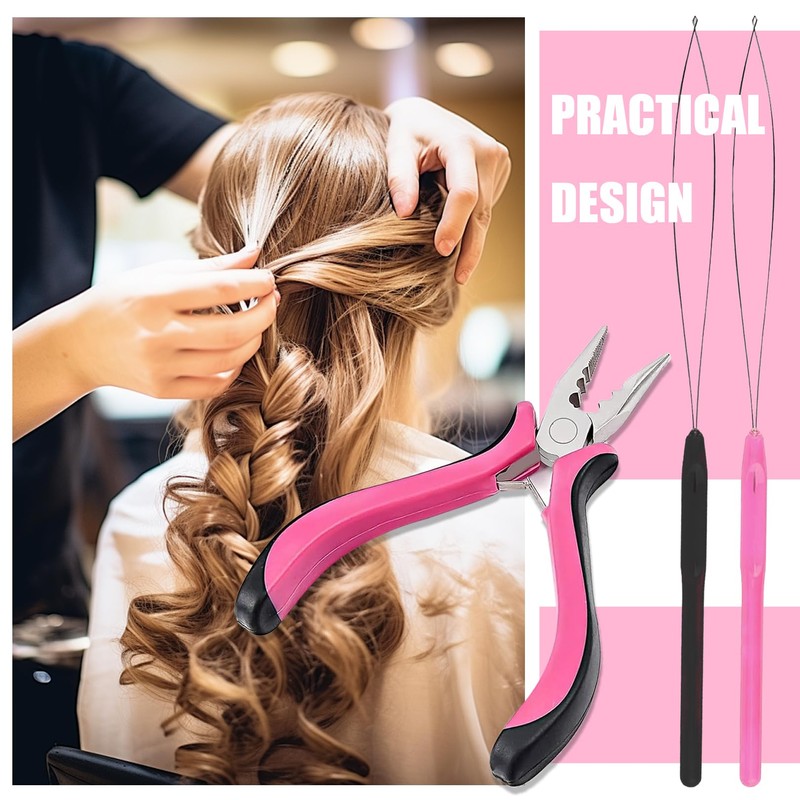 3Pcs Professional Nano Hair Extension Tools,Hair Extension Pliers Kit Includes