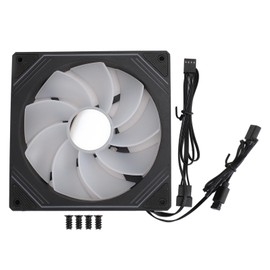 ARGB Chassis Fan 140x140x25mm Synchronized Light Quiet Heat Dissipation Cooling Fan for CPU Cooler Heat Sink PC Case Reverse Black