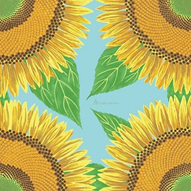 Sanyo Shoji AMB-01A Cotton Furoshiki Sunflower Blue