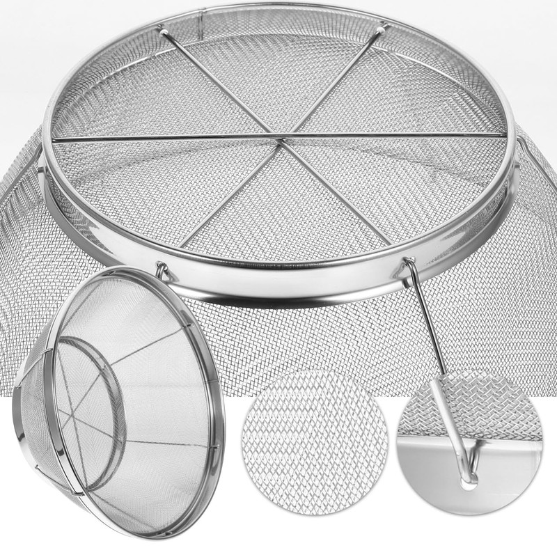 SHOWERORO Stainless Steel Rice Washing Sieve 8.5 Inch Fine Mesh
