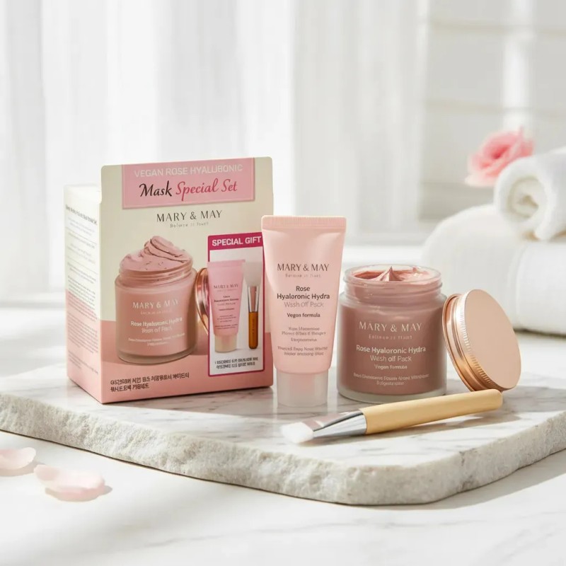 Mary May Vegan Rose Hyaluronic Mask Special Set 2pcs Tipo