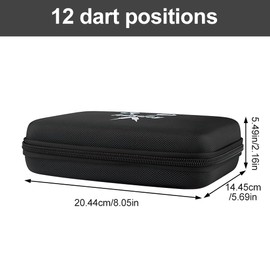 YANGUN Dart Case, 12 Darts, Dart Case, Dart Case, Hard EVA Portable and Durable, Built-in Storage Tubes and Pockets for Dart Tips, Flights, Shafts and More Dart Accessories, black, Set