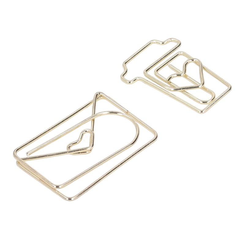 100Pcs Funny Planner Clips Anti Rust Electroplating Process Envelope Coffee