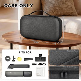 ANKHOH Hard EVA Case for HOTO for Voice-Tank 4-in-1 Car Vacuum Air Duster, Protective Storage Organizer for Auto Detailing & Office Keyboard Cleaning Kit, Fits Mini Vac & Accessories - Black