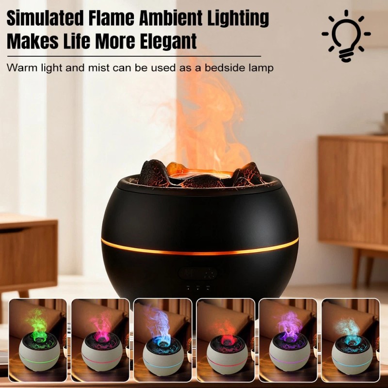 Volcano Fire Flame Essential Oil Diffuser Air Humidifier Aromatherapy 360ml
