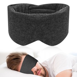 Schlafmaske Baumwolle, Lichtblockierende Schlafmaske herren, Weiche und Hautfreundliche Schlafmasken Frauen, Große Schlafmaske und Augenbinde für Nachtschlaf, Reisen und Nickerchen, Dunkelgrau
