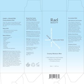 Rael Skin Care, Creamy Moisture Facial Mist Spray - Hydrating Facial Spray, Korean Skincare, All Skin Types, with Hyaluronic Acid and Purifying Bamboo Extract, For On-The-Go, Cruelty Free (1.69oz)