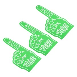 PATIKIL Giant Foam Finger 18 Inch, 3 Pcs Number 1 Foam Hand EVA Foam Finger Cheerleading Accessories for Sports Events Baseball Basketball Soccer Games, Green
