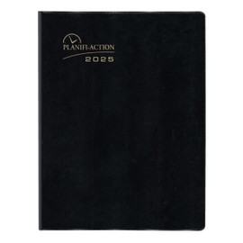 Blueline® 2025 Timanager® Planifi-Action® Weekly/Monthly Planner, Appointment Book, 13 Months, December to December, Twin-Wire Binding, 10.25" x 7.625", Black, French (C5900.81F-25)