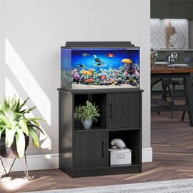 Ollie & Hutch Dory 10/20 Gallon Aquarium or Terrarium Tank Stand, Black Oak