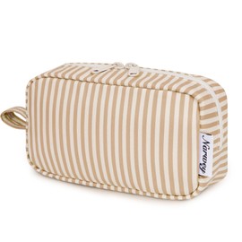 Small Makeup Bag for Purse Travel Makeup Pouch Mini Cosmetic Bag Zipper Pouch for Women(Light Stripe, Small)