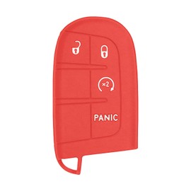 StandardAutoPart Silicone Case for Keyless entry Smart key fob Compatible with Jeep Renegade Grand Cherokee Compass Journey Durango Charger 300 200 Cherokee (Single, Red)