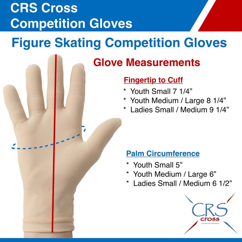 CRS Cross Competition Figure Skating Gloves. Fitted Glove for Ice
