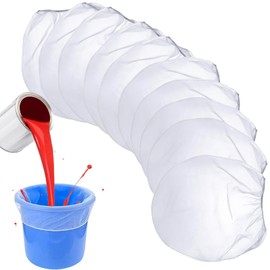 10pcs 1 Gallon Paint Strainer Bags, Paint Strainer with Elastic Top Opening White Regular Fine Mesh Filters Bag for Paint, for Liquid Filtering & Home Brewing, Paint Gardening