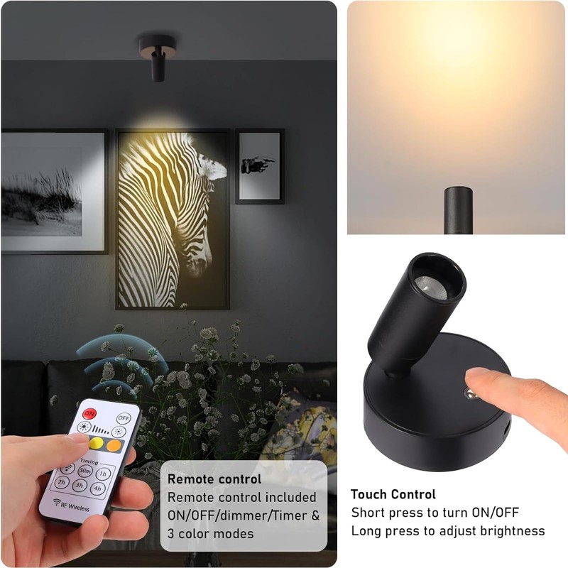 MIOBLUE Spot Lights Indoor with Remote Up Lights Indoor, Wireless