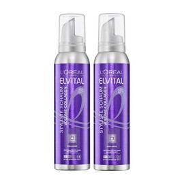 L'Oréal Paris Elvital Stylist Foam Strengthener, XXL Volume and Anti-Flat Effect, Ultra Strong Hold, Paraben-Free, Foam-Resistant Volume Collagen, 2 x 150 ml