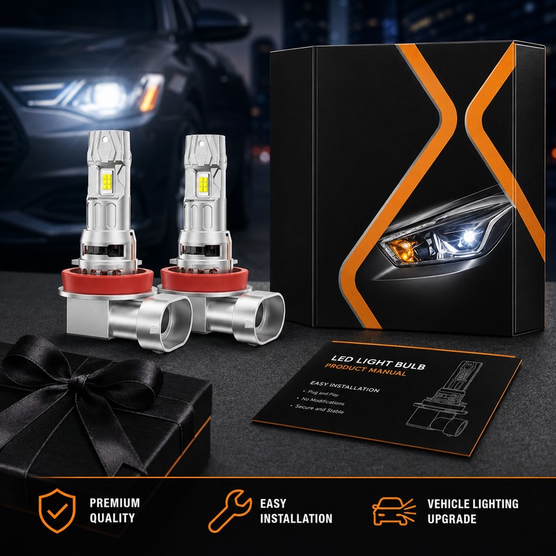 LED Headlight Bulbs for Vehicle Lighting – 6000K Plug-and-Play Fog