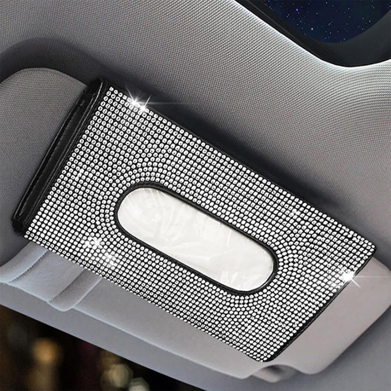 Tissue Box, Glitter Car, Glitter Crystal Tissue Holder, Rectangular Tissue