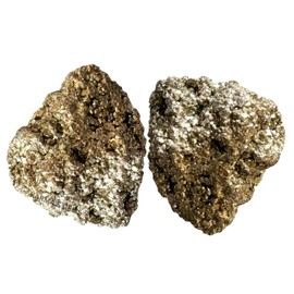 Natural Pyrite Cluster 2 Pcs - High Energy Iron Piedra Pirita from Peru with Healing Properties Fools Gold Rock Reiki Crystal Used for Increased Willpower and Manifestation
