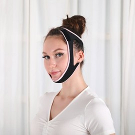 V-Line Jaw Lifting Band for Chin and Jawline Contouring Correction 1-Lifting Band-Black 2ea