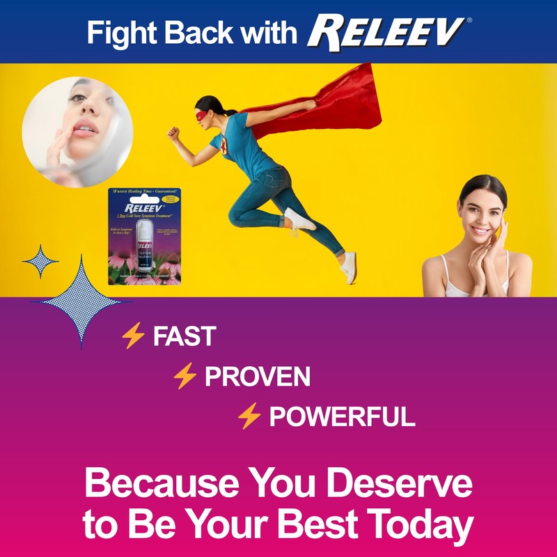 Releev 1 Day Cold Sore Symptom Treatment, 6 mL (0.20