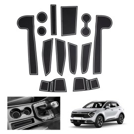 GAFAT Compatible with Kia Sportage NQ5 2022-2024 2025 (Manual Transmission) Non-Slip Mats, Rubber Mats Non-Slip for Centre Console, Cup Holder, Door Seam Mats, Sportage NQ5 Accessories (White)