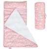 Moonsea Toddler Nap Mat Pink and Fleece Minky Blanket, Lightweight