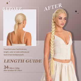 VCAY 34 Inch DIY Braid Ponytail Extension, Wrap Around Synthetic Hair