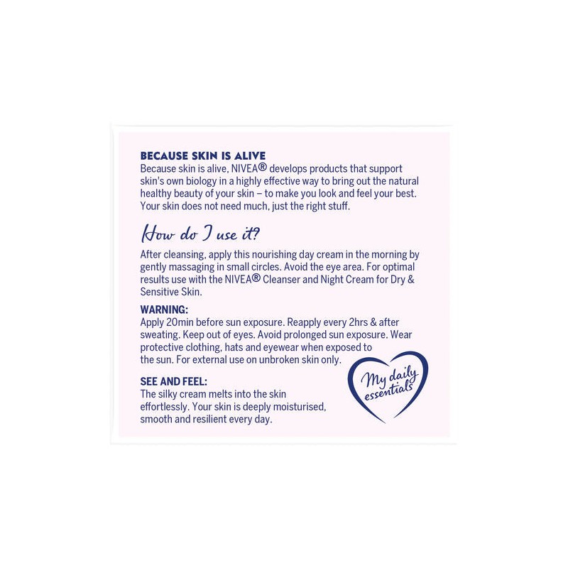 Nivea Daily Essentials Rich Moisturising Day Cream SPF30+ 50mL