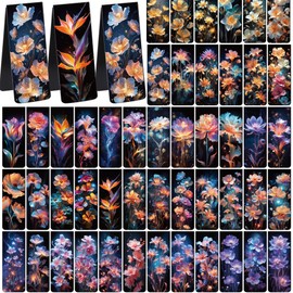 Berirexrion Fantasy Floral Magnetic Bookmarks - 48 PCs Pretty Flower Book Mark Gifts for Women Charm Bulk Aesthetic Magnet Page Marker Clips for Reading Lovers Girls Kid Bookish Student Teacher School