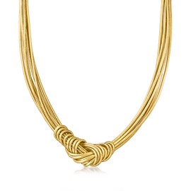 Ross-Simons Italian Flex Knot Necklace With 18kt Gold Over Sterling Clasp. 20 inches