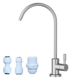 SoliForge Kitchen Direct Drinking Faucet for Non-Air Gap Reverse Osmosis Water Filtration System, Modern RO Kitchen Filter Faucet, 304 Stainless Steel, Reverse Osmosis Faucet