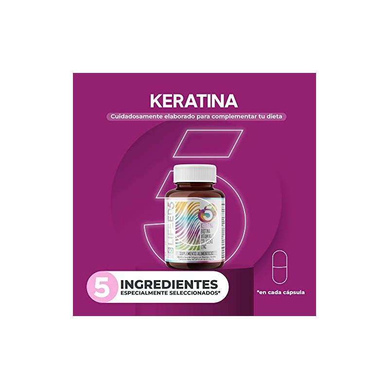 Lifeed Keratina Biotina Colageno Hidrolizado Puro Vitamina Zinc Suministro Días