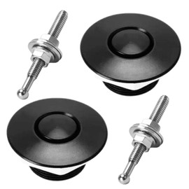 MSMint Bonnet Pin Quick Release Bonnet Pin Push Type Aluminum Universal Bonnet Pin (Black / Black)