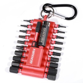 Geinxurn Hex Screwdriver Bit Set 22 Pieces, H1.5-H8 S2 Steel Magnetic 1/4 Inch Hex Shank, Impact Resistant Screwdriver Bit Set with Bit Holder and Storage Box