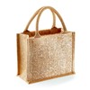 Westford Mill W431 Shimmer Jute Mini Gift Bag - Natural