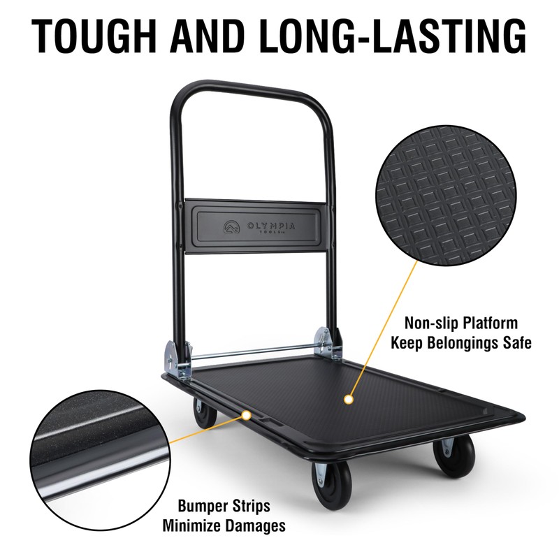 Olympia Tools Foldable Push Cart Dolly - 330 Lb. Capacity