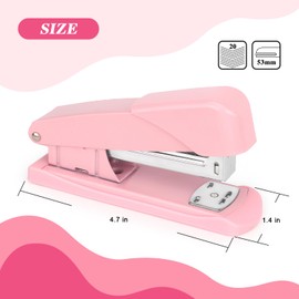 Stapler, Office Stapler, Desktop Stapler, Stapler for Desk(Pink)