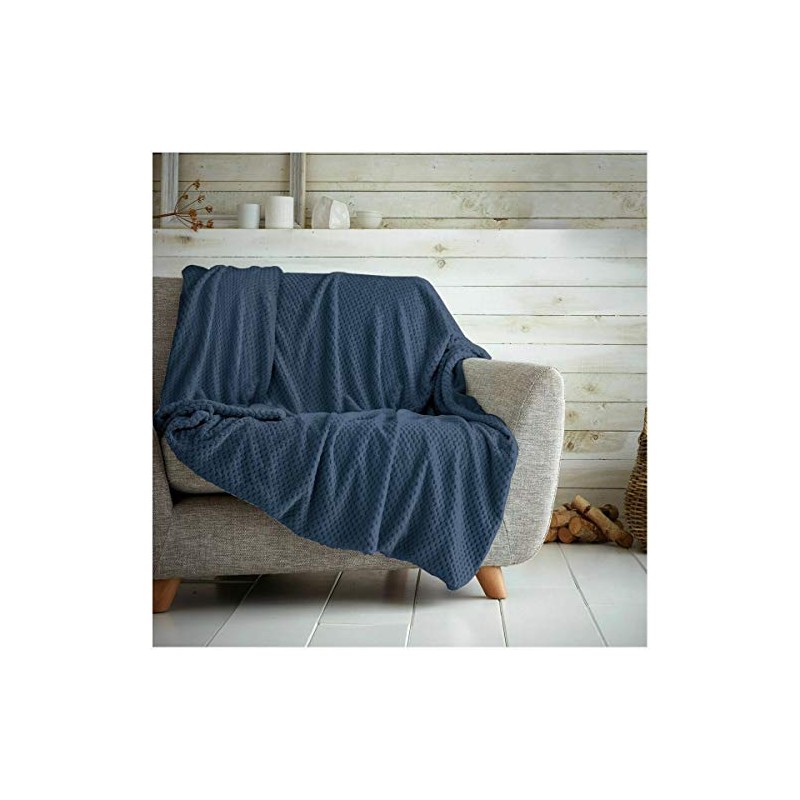 Kinfolk Textile Waffle Throw Honeycomb Blanket Soft Warm Cuddly Sofa