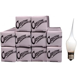 Creative Hobbies 10 Pack of Mini Silicone Dipped Candle Light Bulbs, 3 Watt White Silicone