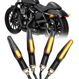 goodfitment - 4PCS Motorcycle Indicators Flowing Turn Signal Lights Motorbike Turning Indicators 12V 12 LEDs Bulbs for Motorcycle Motorbike Scooter Quad Cruiser Off Road and More
