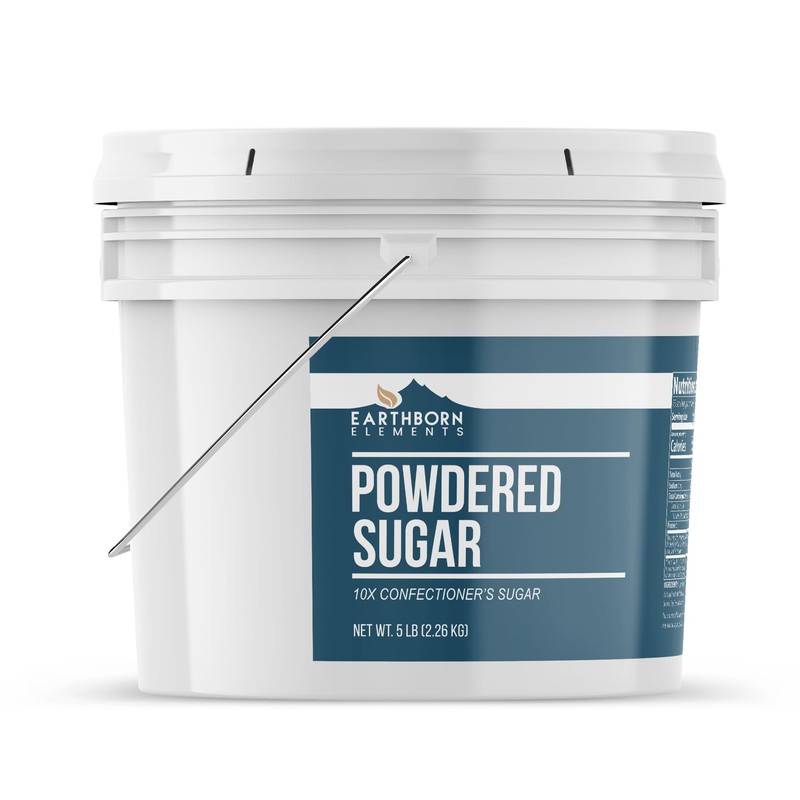 Earthborn Elements Powdered Sugar 1 Gallon Bucket, Baking Essential, Desserts
