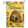 XUEXIANSHU Welcome Floral Garden Flag 12x18 Inch Double Sided, Summer