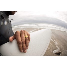 QALO Men's Gold/Black Blank Strata Ring Size 09